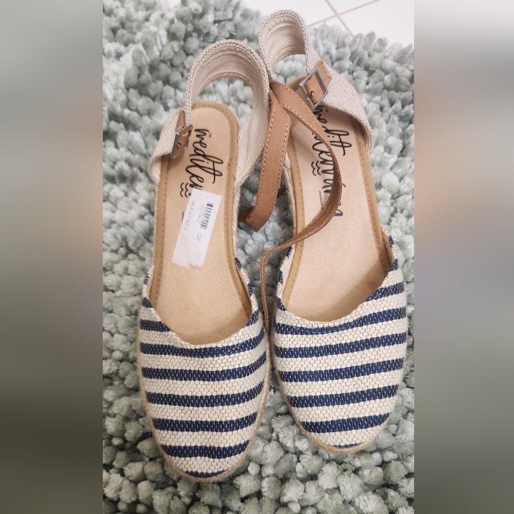 Striped‎ Espadrille Sandals